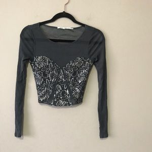 Kimchi Blue Sheer Shimmer LS